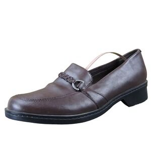 Clarks Brown Leather Women's 9 Slip-On Loafer Comfort Shoe Classic